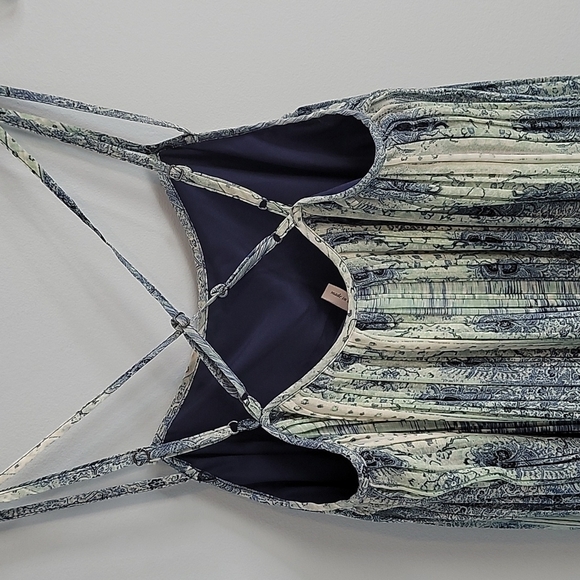 BCBGeneration Strappy Pleated Shift Mini Tempest Festival blue Dress Size XS - Picture 8 of 12